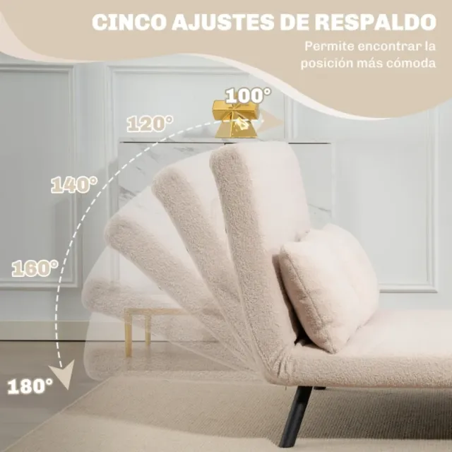 Sofá Cama Beige 2 Plazas
