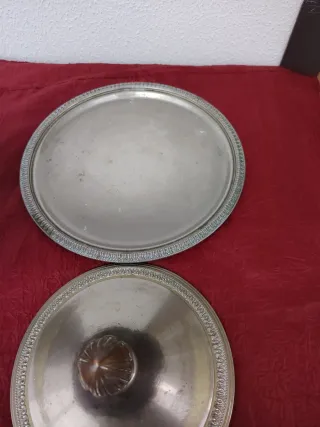 Vassoio con grande coppa antica Olri silver plated