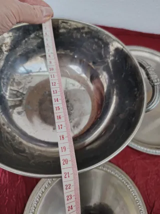 Vassoio con grande coppa antica Olri silver plated