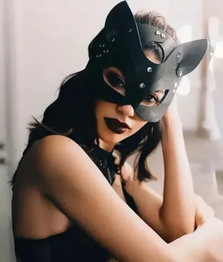 Maschera gatto e choker con anello set punk cat xx