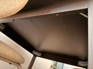 Mesa redonda madera oscura