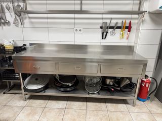 Mesa de acero inoxidable para cocina