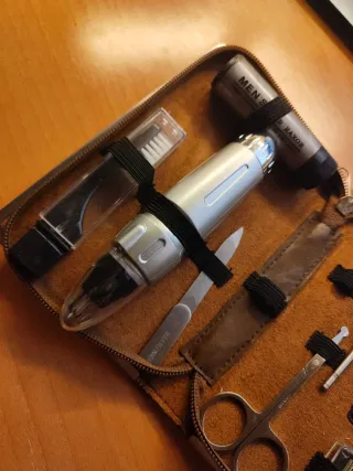 Neceser hombre marrón y plateado