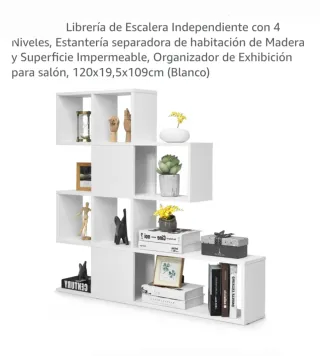 Estantería Escalera Blanca 4 Niveles