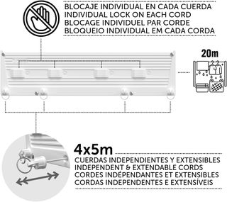Cuncial TZ-S-4 | Tendedero Automático de Pared 4 C