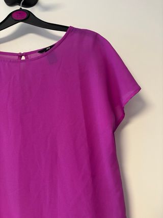 Blusa larga H&M manga corta morada