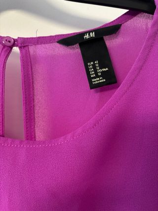Blusa larga H&M manga corta morada