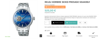 Reloj Seiko Presage Open Heart