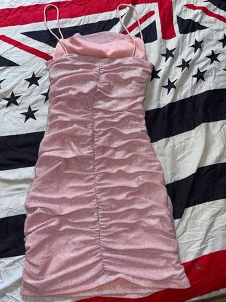 Vestido Shein brillos rosa talla XS