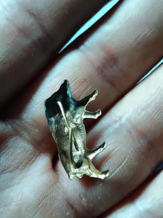 Pin antiguo insignia Jabalí bronce caza vintage