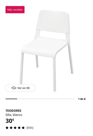 Juego de 2 sillas beige/blancas