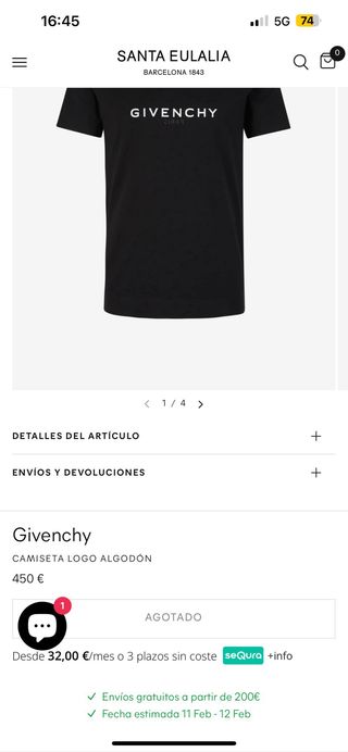 Camiseta Givenchy Oversized Negra