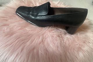 Zapatos de tacón negros cuero para mujer