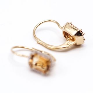 Pendientes MONACALE Citrino y Diamantes Oro