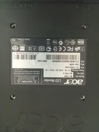 Pantalla Acer AL1706 17 Negra