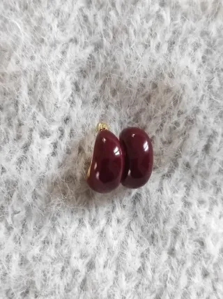 Orecchini a cerchietto borgogna e oro