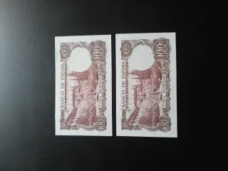 BILLETES DE 100 PESETAS DE 1970 PAREJA CORRELATIVA