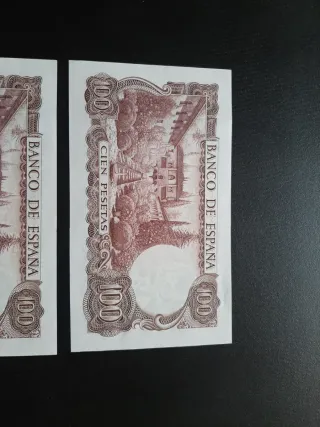 BILLETES DE 100 PESETAS DE 1970 PAREJA CORRELATIVA
