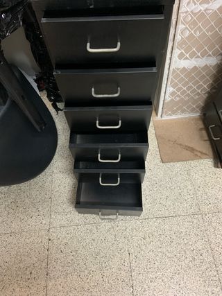 Cajonera metálica negra 6 cajones