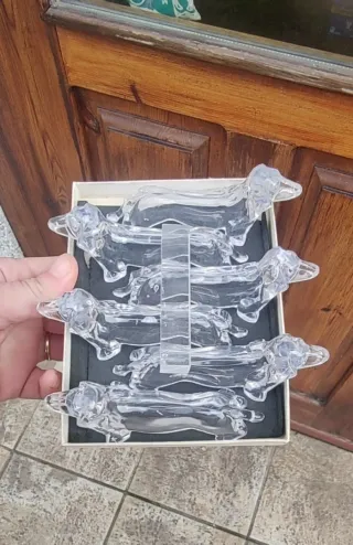 SET 6 REPOSACUBIERTOS PERRO SALCHICHA (VINTAGE)