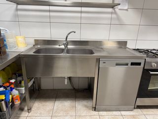 Fregadero profesional doble acero inoxidable