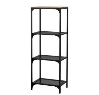 Estantería Metal y Madera Oscura