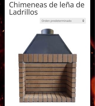 Chimenea de leña ladrillo y metal