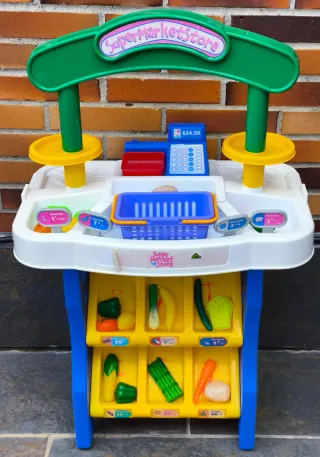 Supermercado de Juguete mostrador verduras y fruta