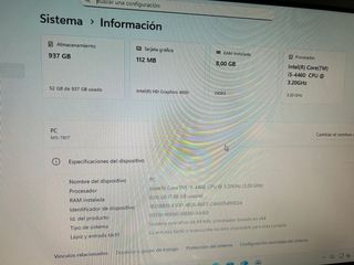 PC i5 8GB RAM 240GB SSD Negro