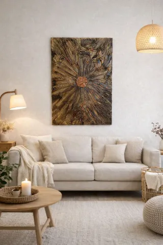 Cuadro abstracto lienzo pintado a mano