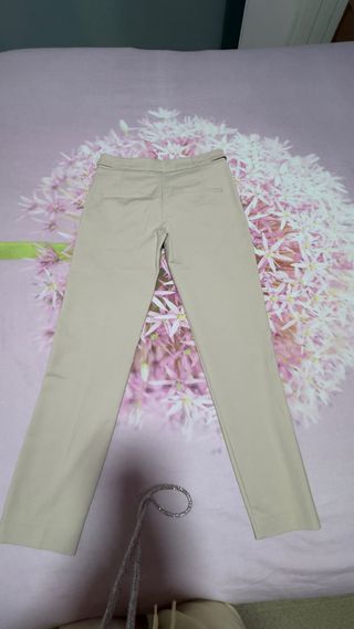 Pantalón Mango Talla 34 Beige