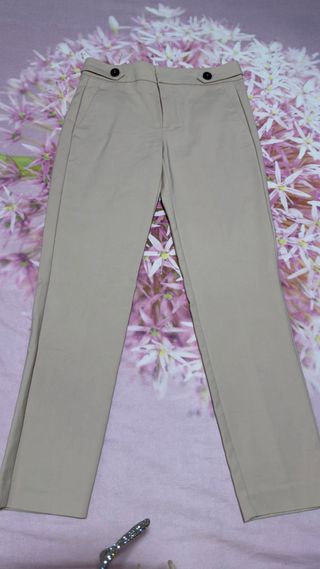 Pantalón Mango Talla 34 Beige