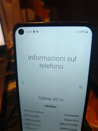 Samsung A21s Nero - Errore Fotocamera
