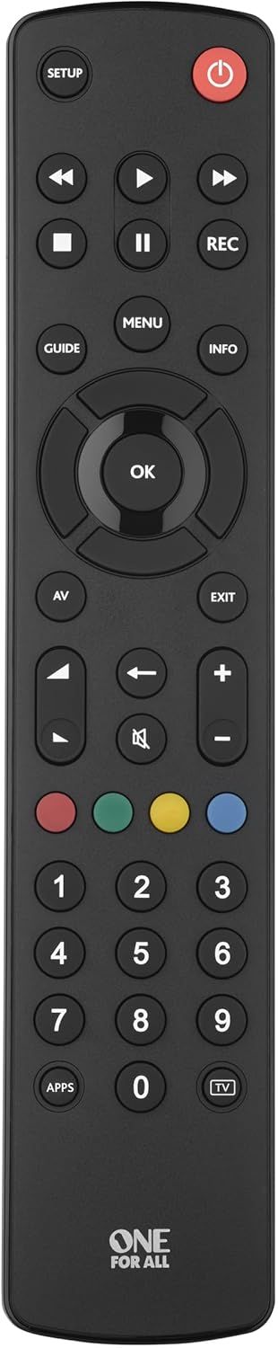 Televisor con control remoto universal One For All