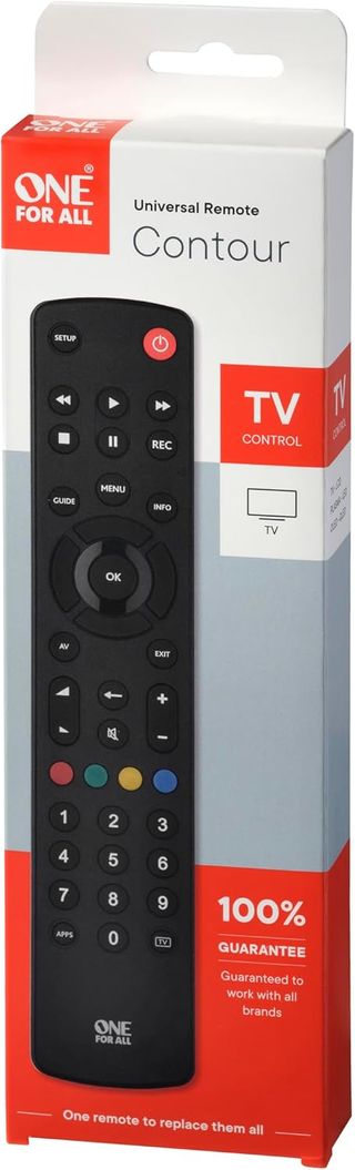 Televisor con control remoto universal One For All