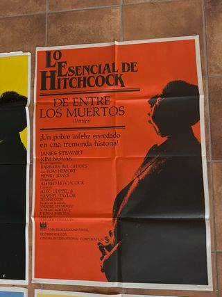 Cuatro carteles originales 1984 Alfred Hitchcock
