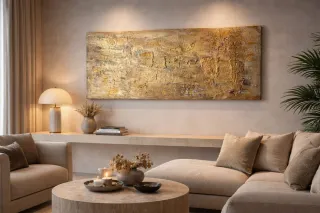 Cuadro abstracto pintado a mano grande