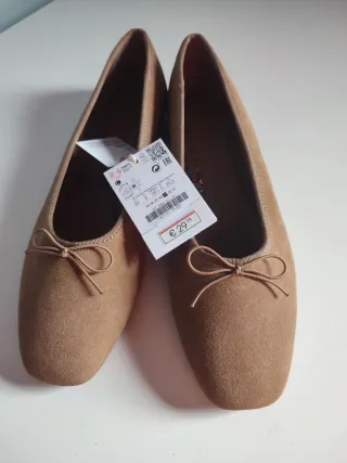 Bailarinas Stradivarius Piel Marrón T39