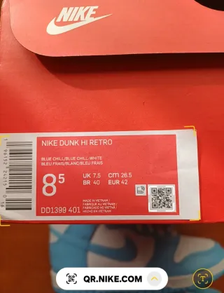 Nike Dunk Hi Retro Blue Chill