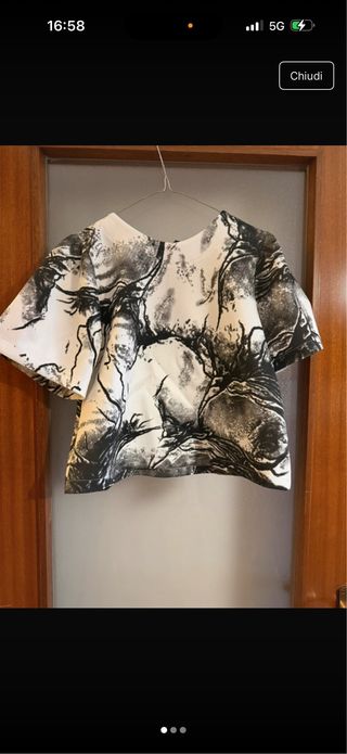 Blusa fantasia bianco e nero