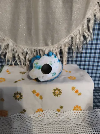 Figura Gato Azul turquesa Cerámica