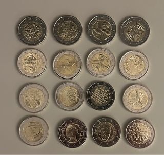 Lote 16 monedas 2 euros conmemorativas