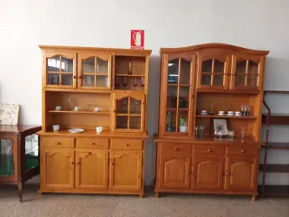 Mueble despensa cocina madera y cristal