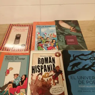 6 libros, regalo de diccionario y hucha de cerámic