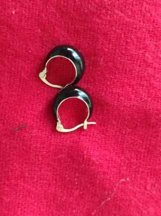 Orecchini cerchietto oro e neri