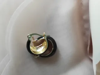 Orecchini cerchietto oro e neri