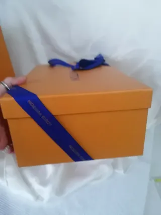 Busta, scatola, nastro e cartellino Louis Vuitton