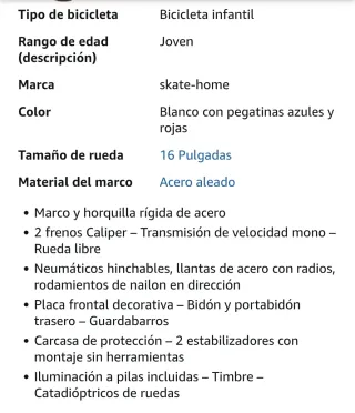 Bicicleta infantil SKATE 12