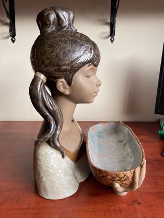 Busto/Escultura Lladró “Niña Jardinera 2 Piezas