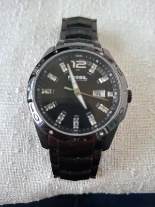 Orologio Fossil Uomo Nero Argento